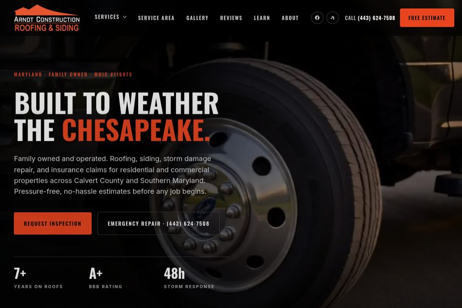 Arndt Construction website built by STR8LINE Marketing