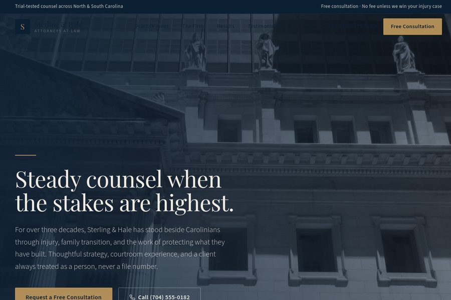 Sterling Law firm website built by STR8LINE Marketing